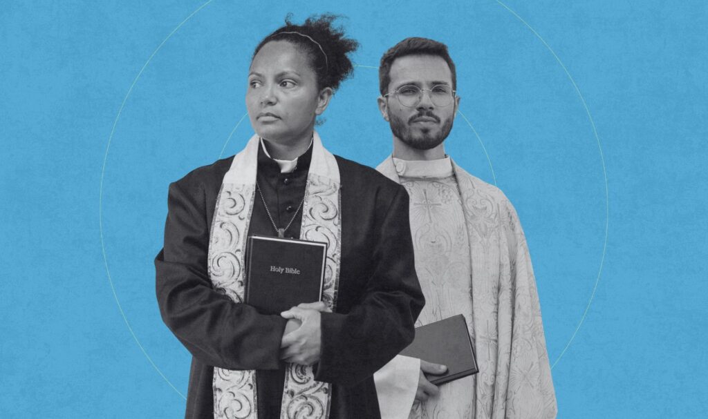 woman and man religious leader